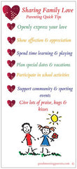 Showing Family Love Incentive Cards